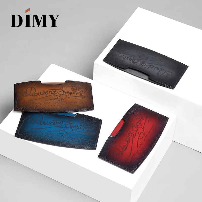 

DIMY Famous Brand Cowhide Leather Money Clips Cheque Holder Checkbook Holder Letter Cash Wallet For Men Hand Patina Dropshipping