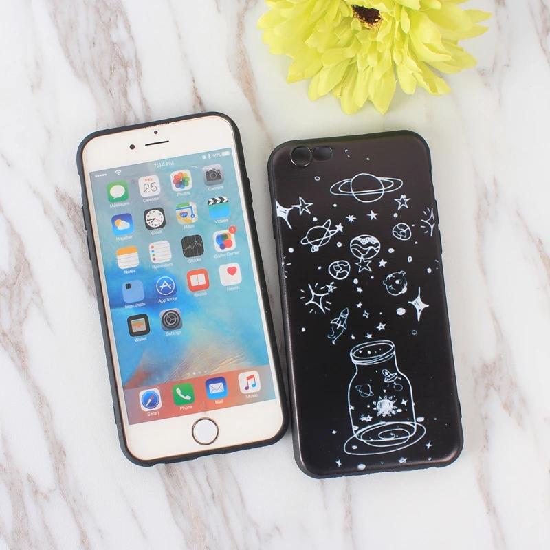 Мягкий чехол для телефона черный белый Apple iphone 8 7 Plus 6 6S 5 SE X|Бамперы| |