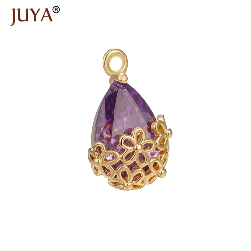 Новые Кристальные Подвески JUYA модные циркониевые подвески в форме капли с полыми