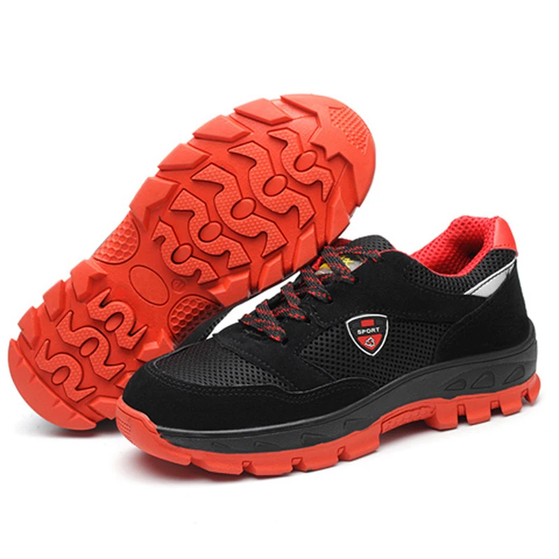 Мужская Безопасная рабочая обувь со стальным носком легкие дышащие защитные