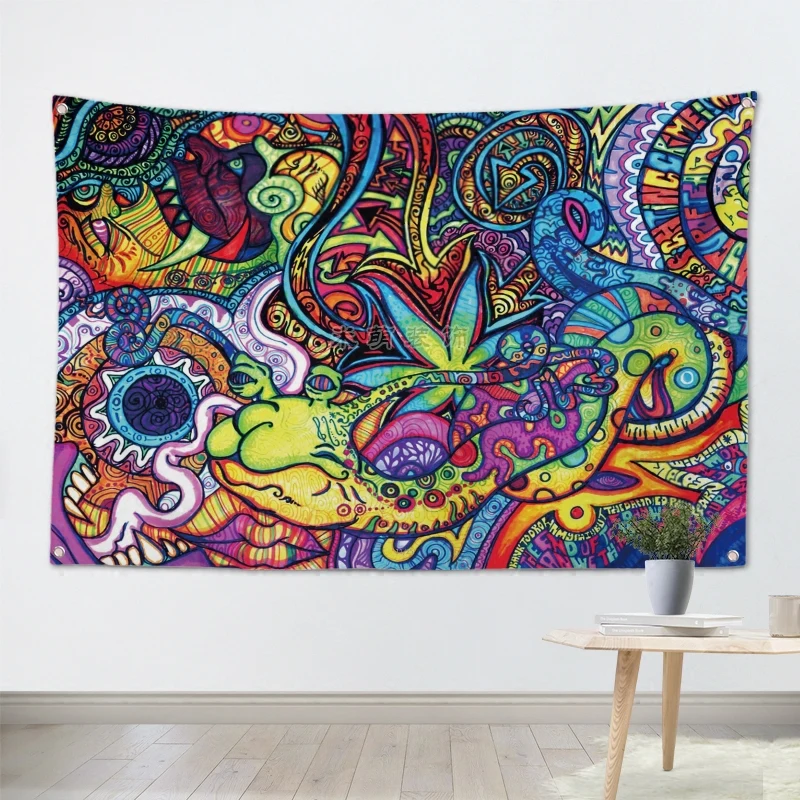 

Reggae Music Band Team Logo Cloth Poster Banners Four-Hole Flag Dormitory Bedroom Wall Decoration