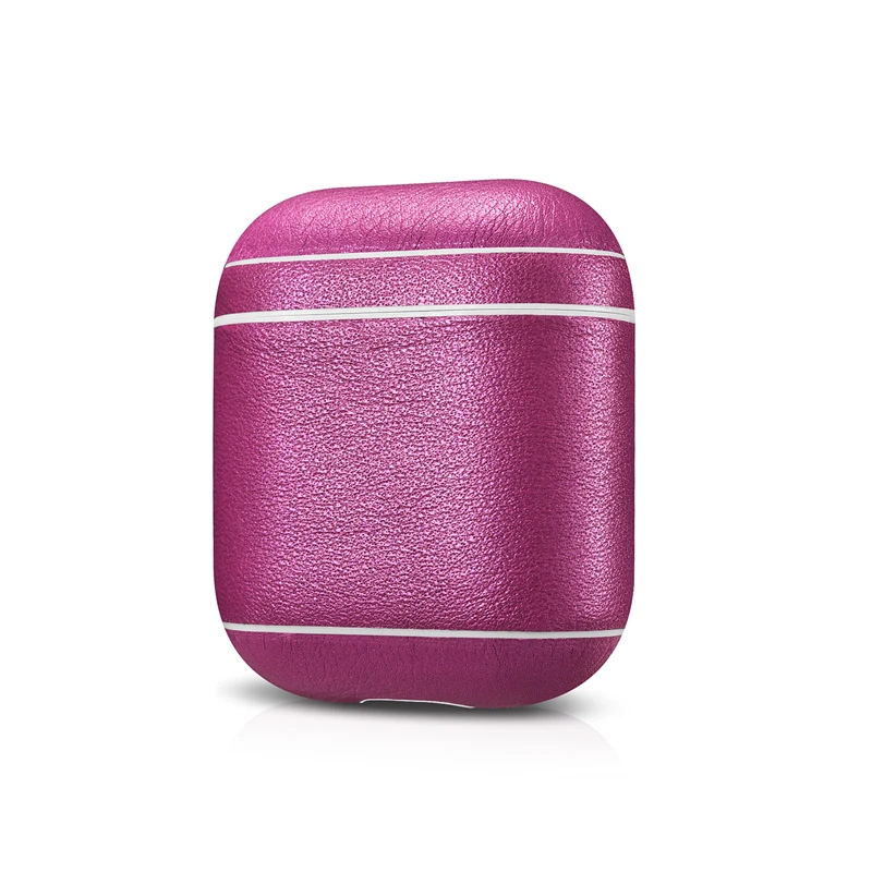 Icarer Роскошный кожаный чехол для AirPods топ из натуральной кожи Apple Airpods Сияющий