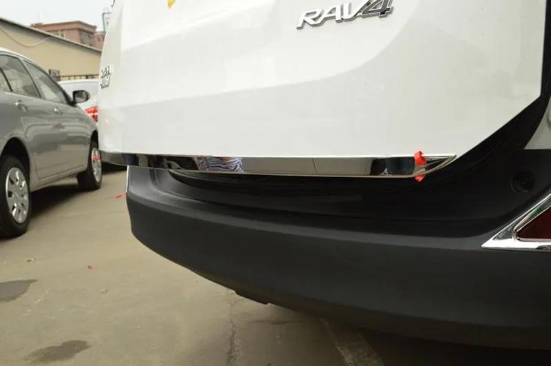 Для Toyota RAV4 2013 задняя дверь Нижняя крышка формовочная отделка из нержавеющей стали задняя дверь отделка автомобильные аксессуары