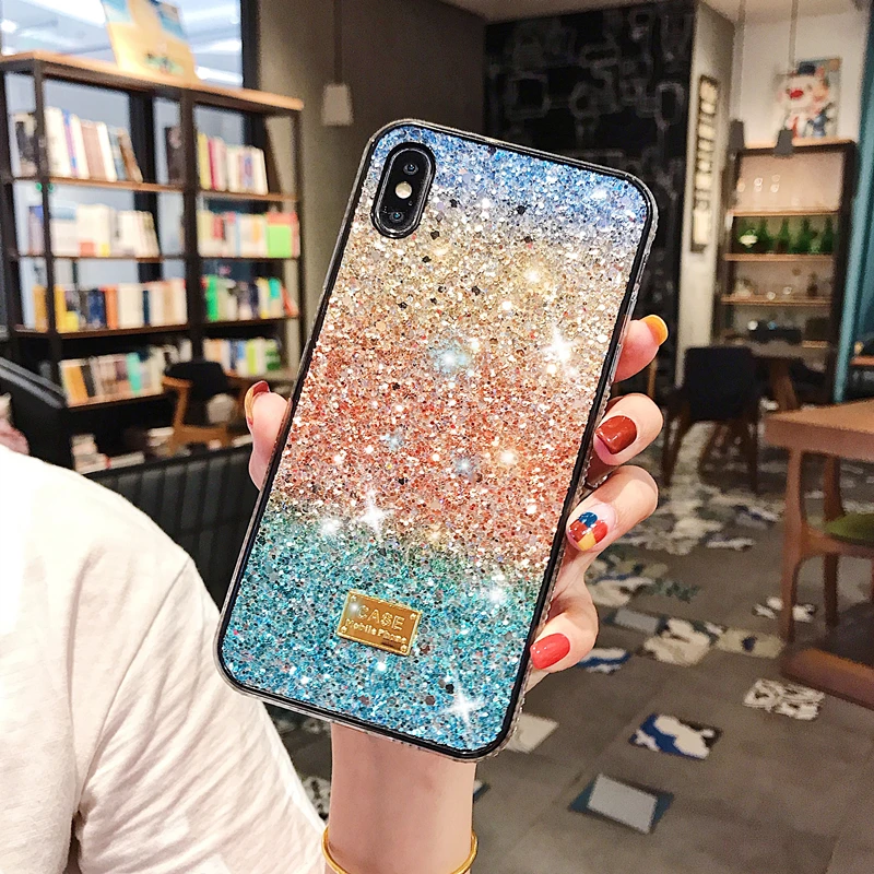 Personality Color Sequin Bling Girl Phone Cover Case For Iphone X 11 pro Xs Max 10 8 7 6 6s Plus Luxury Hard Cases Coque Fundas | Мобильные
