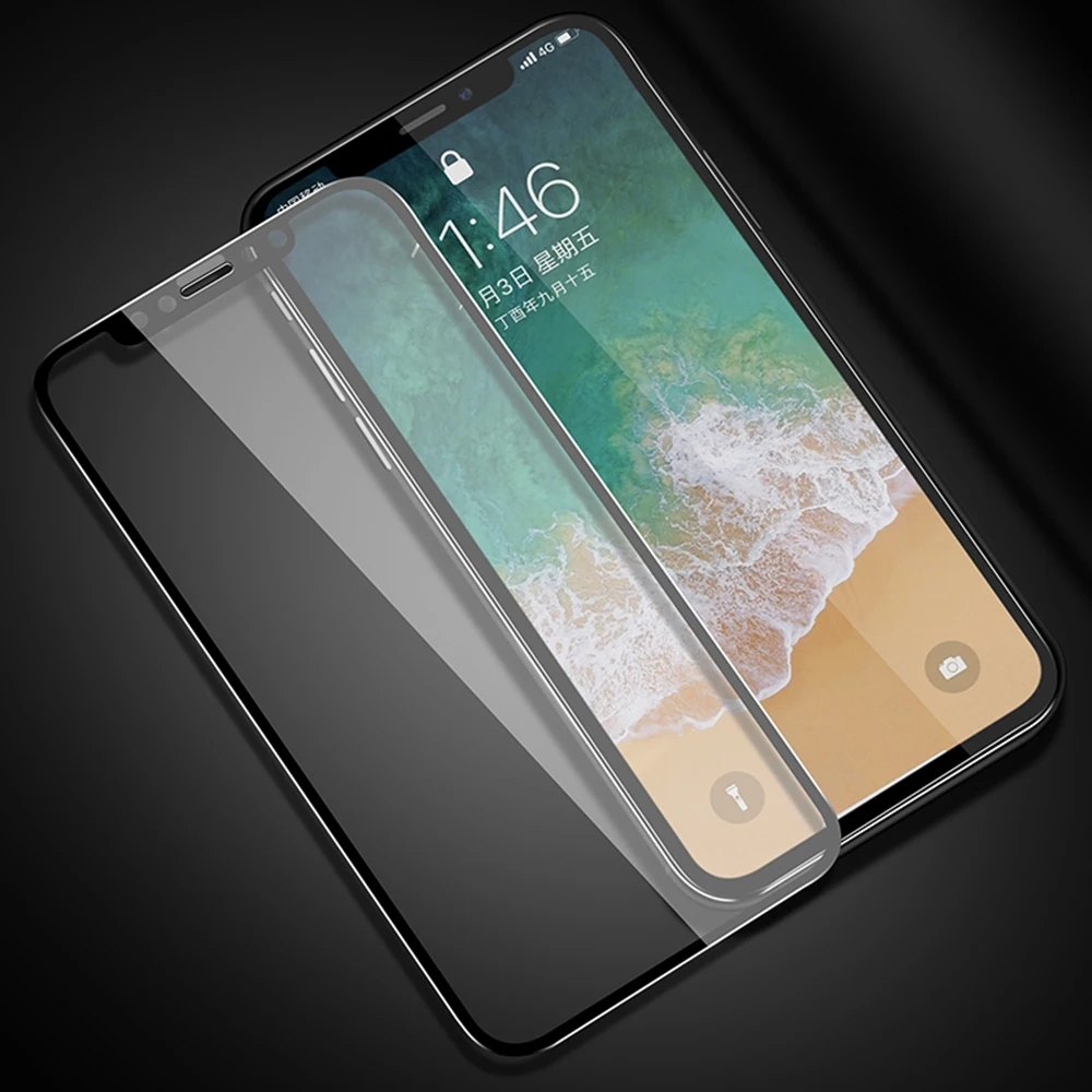 200D защита экрана телефона для iPhone 7 6 6s 8 Plus XS Max XR изогнутое закаленное стекло X
