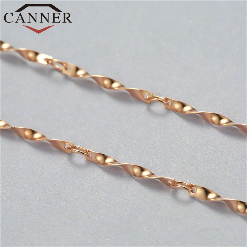 CANNER простое Настоящее чистое 925 пробы Серебряное ожерелье 40/45 см золото/розовое золото цвет цепи ожерелье s FO
