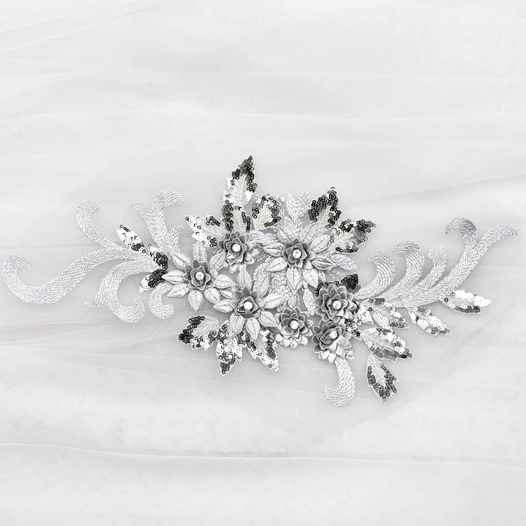 Кружевные блестки стразы на сетчатой основе с вышивкой Кружевная аппликация для