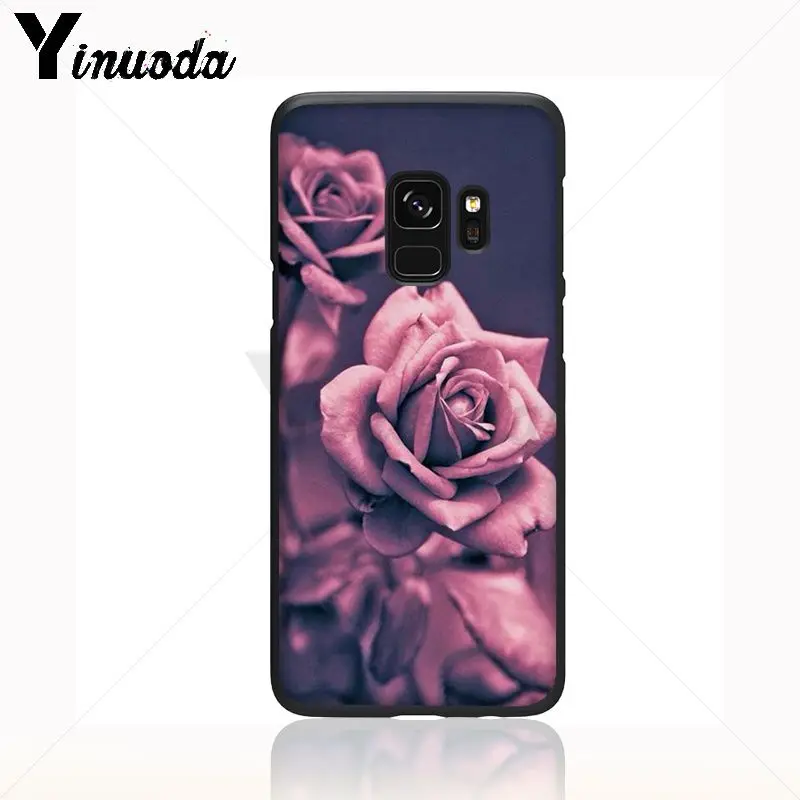 Чехол под мрамор Yinuoda Red Rose Power Girl черный мягкий чехол для телефона Samsung Galaxy s7 s10lite s9