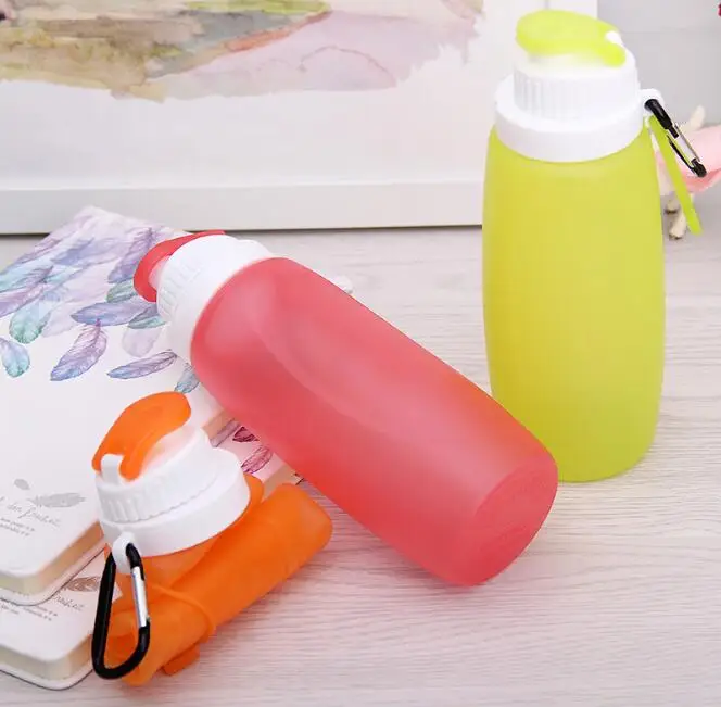 320 ml Портативный мини-силиконовые складная бутылка для воды с веревкой Открытый Спорт Путешествия детские бутылочки BPA бесплатно