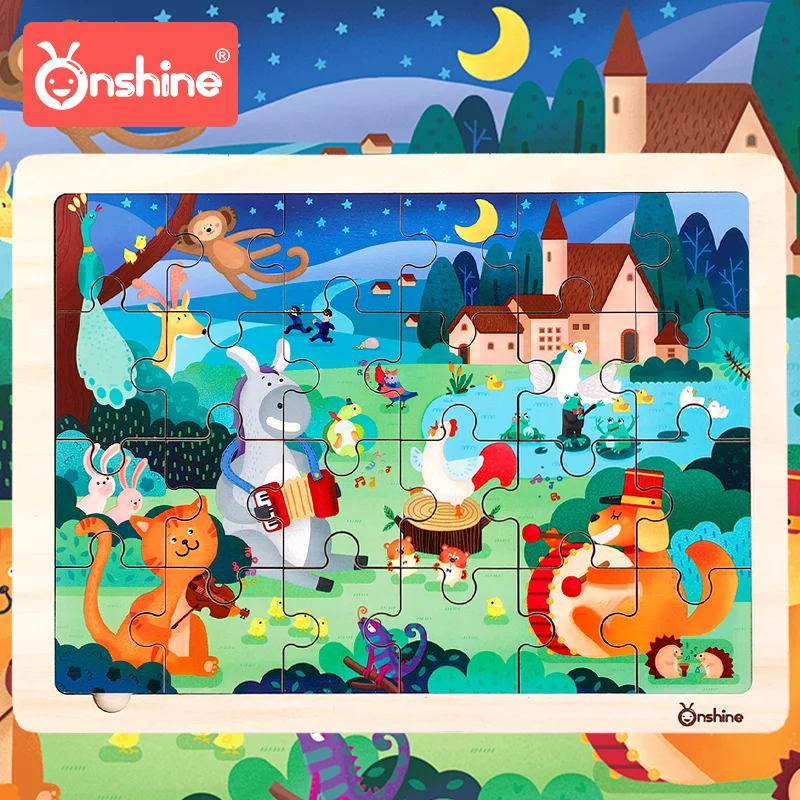 Onshine деревянные головоломки Животные игры детские для образования деревянная