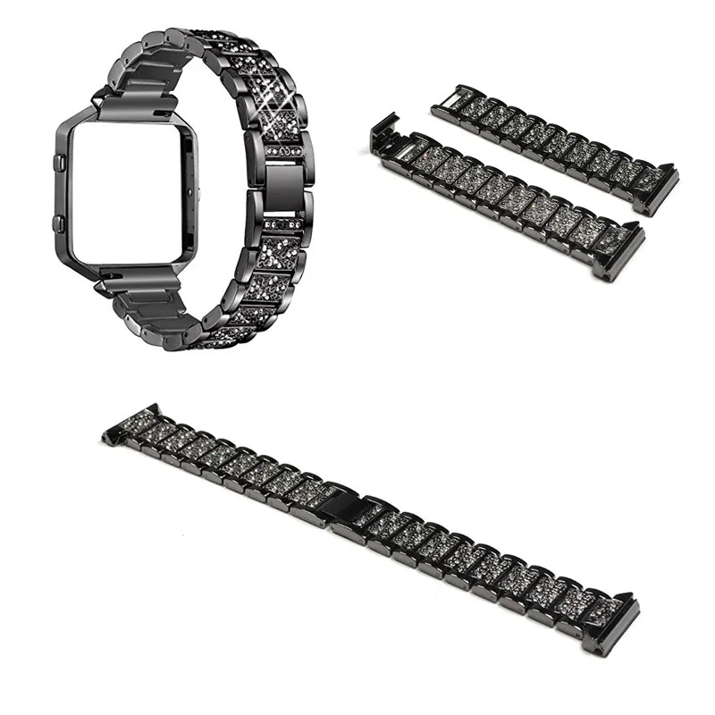 Ремешок ashei для часов, ремешок для Fitbit Blaze, стразы, Ремешки для наручных часов, аксессуар из нержавеющей стали, Браслет для Fitbit Blaze