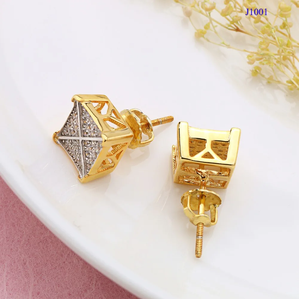 Серьги-гвоздики в стиле хип-хоп унисекс винтажные двухцветные украшения из