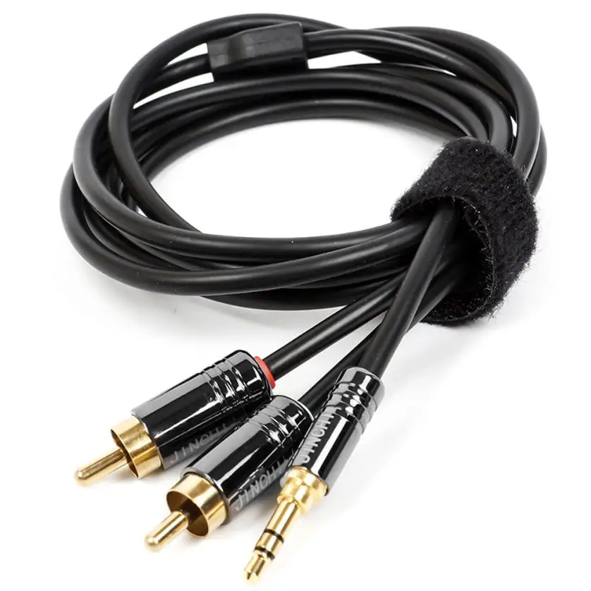 CARPRIE Высокое качество 3 5 мм штекер на двойной 2 RCA кабель стерео PC аудио сплиттер 1 м