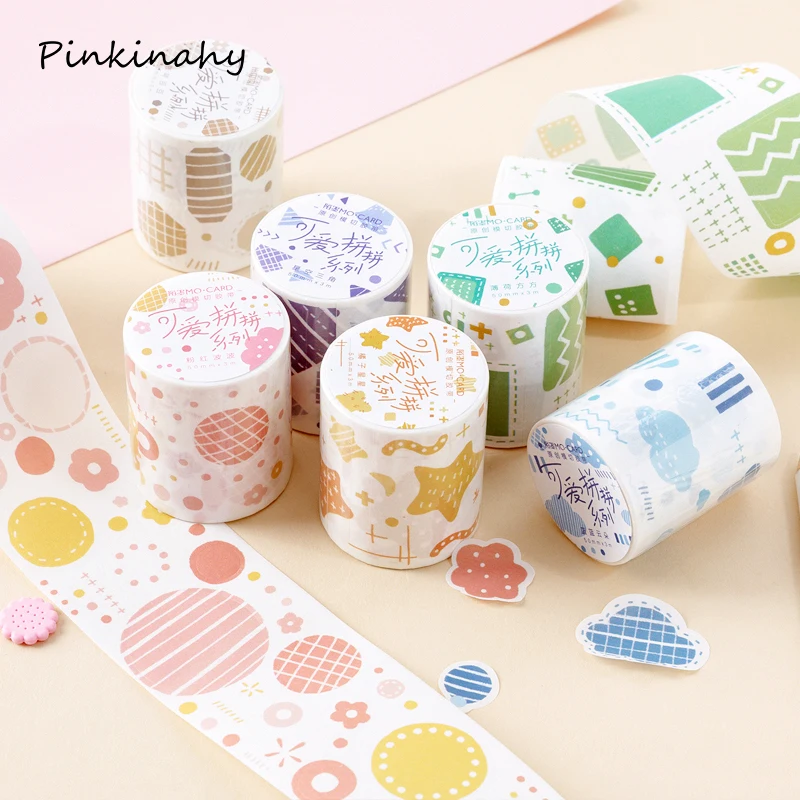 Милый геометрический коллаж пуля журнал набор декоративного скотча Васи Kawaii