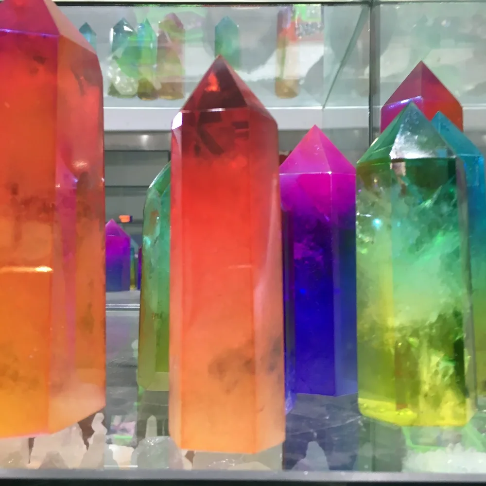 Ангел Аура титановый кварц смешанные цвета Стразы Гальваническое