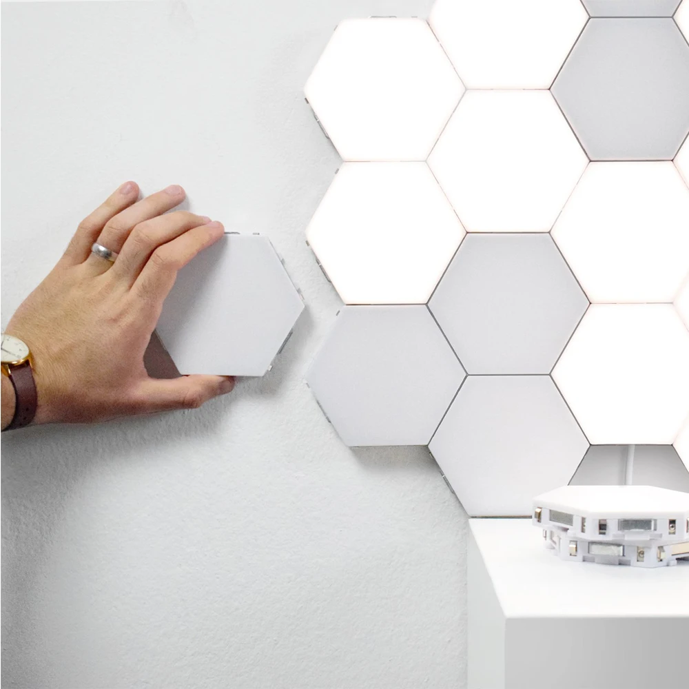 Modern DIY Quantum Lights Smart Dimmable Touch Control Sensitive LED Night Lighting Geometry Assembly Home Decor Wall Lamp | Лампы и