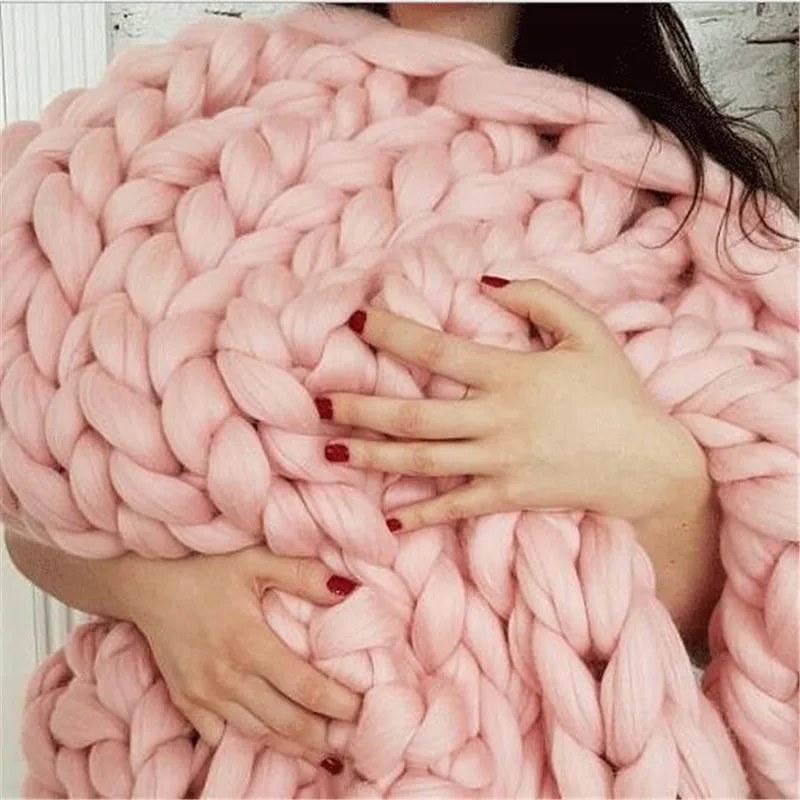 Сверхплотная шерстяная пряжа 1000 г/шар фитильная для ручного вязания прядения