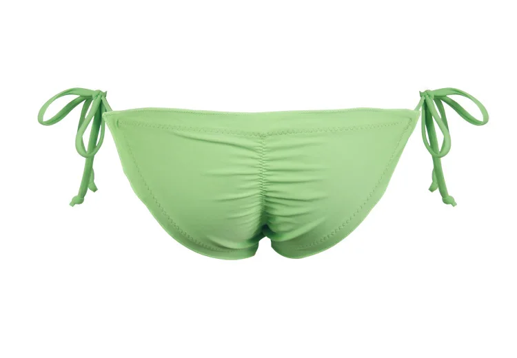 Зеленые плиссированные шорты женские стринги Раздельный купальник женский