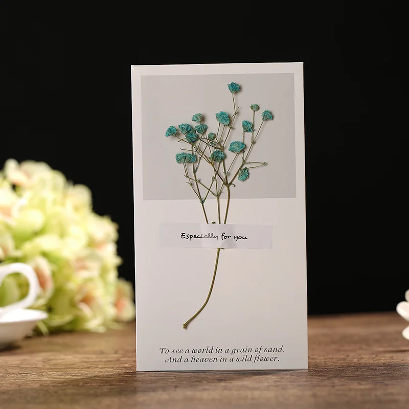 8 шт./компл. поздравительная открытка с сухими цветами ручной работы оставьте