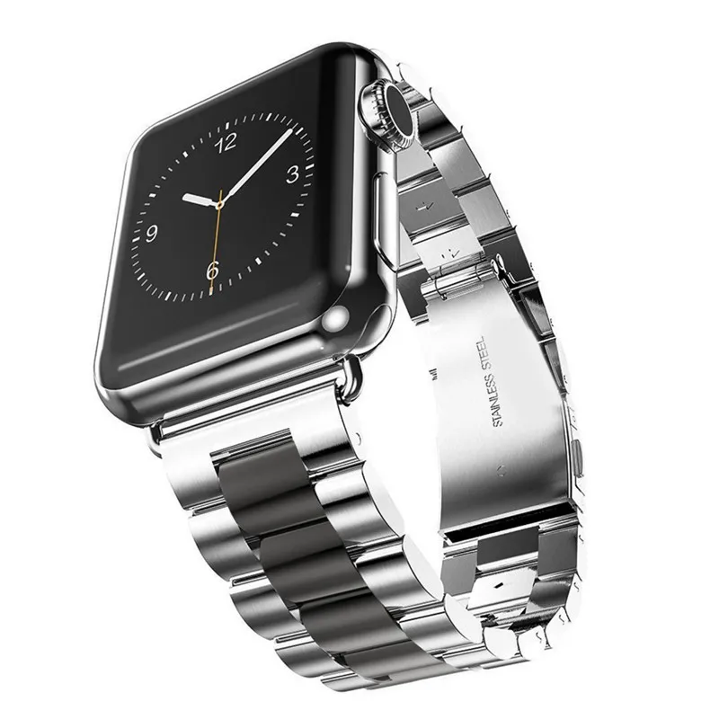 Браслет из нержавеющей стали с металлической пряжкой ремешок для Apple Watch 44 мм 40