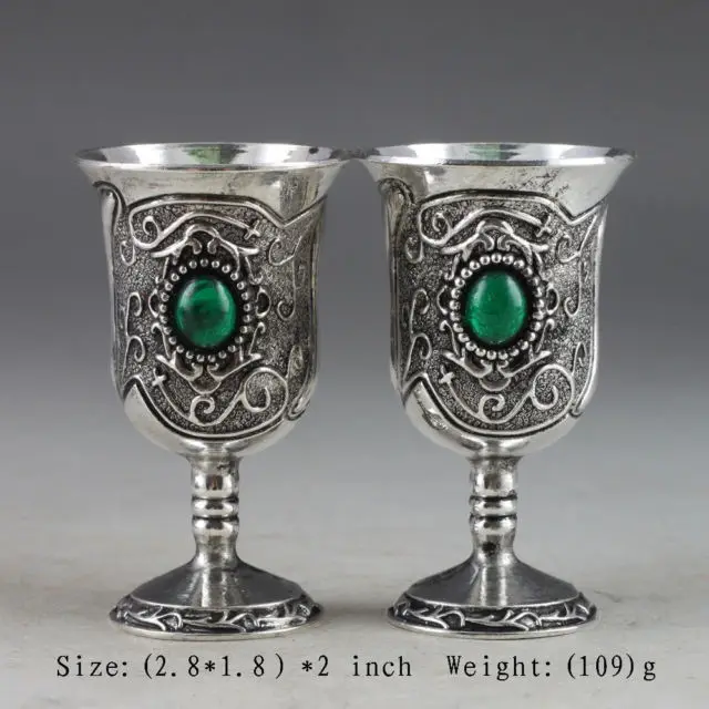 

SUPERB CHINESE OLD HANDWORK COLLECTIBLES A PAIR CUP
