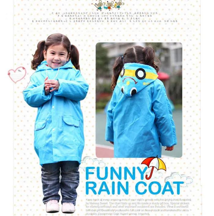 Детский дождевик с мультяшным изображением утки кролика лягушки |
