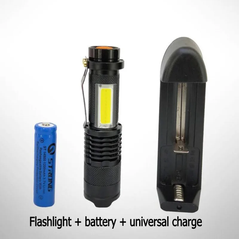 3800LM XML-Q5 + COB светодиодный фонарик Портативный мини ZOOM torchflashlight использование AA 14500