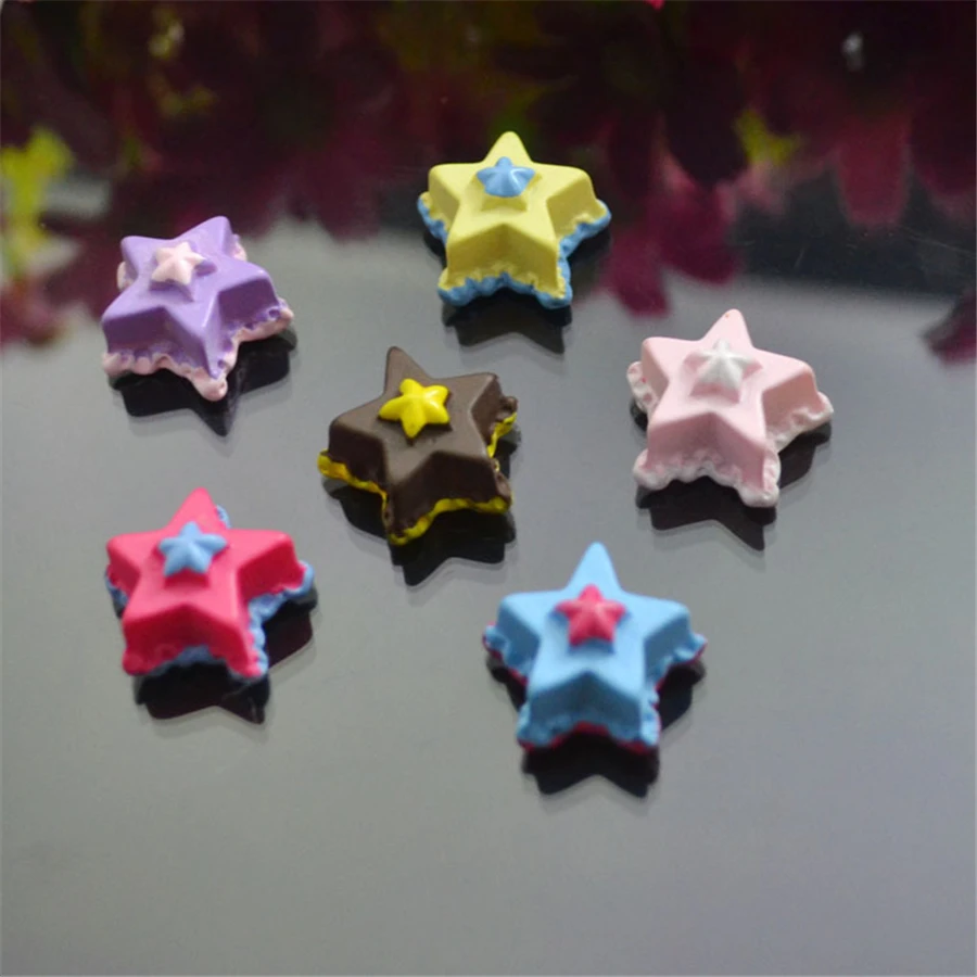 17 мм Моделирование Пентаграмма Торт Смолы Очарование Украшения Для Изготовления