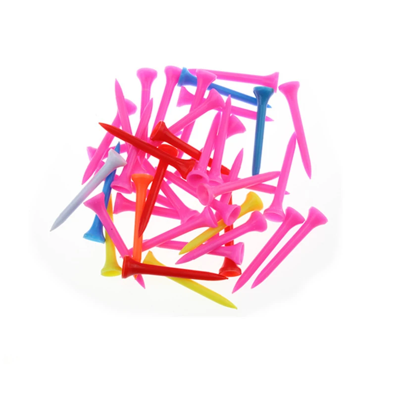 

50pcs/100pcs Per Pack Size 54mm/2-1/8" Plastic Golf Tees Mixed Color Golf Plastic Tees Golf Accessories
