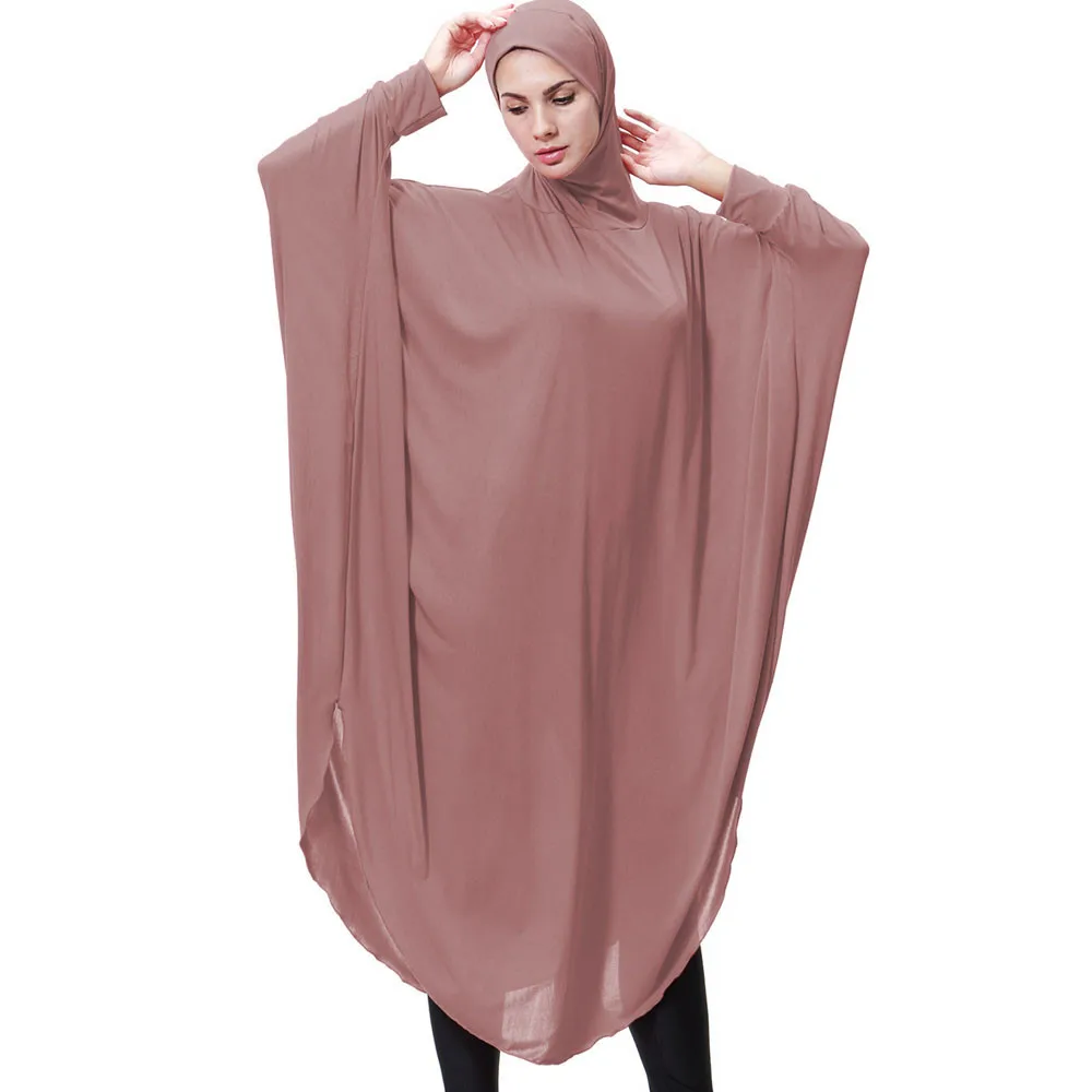 CHAMSGEND Womens Lady Daily Casual Muslim Soild Long Sleeve Vintage Fasion Dresses abayas for women hijab dress C30118 | Тематическая