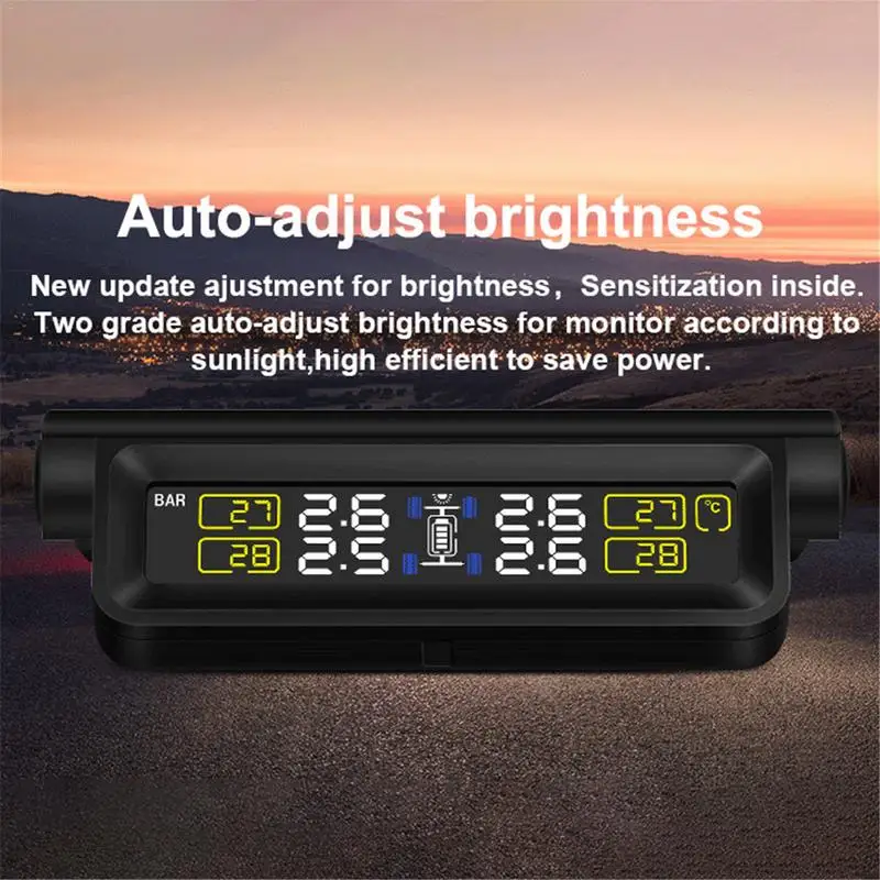 Умные автомобильные TPMS система контроля давления в шинах солнечная энергия