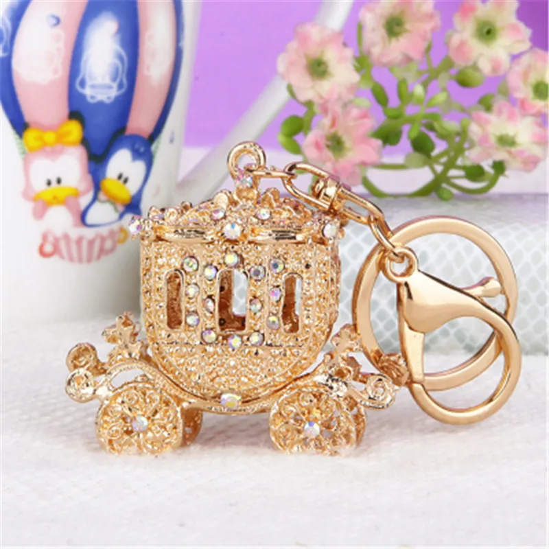 Все виды креативных брелоков для ключей в виде тыквы с кристаллами каретки милая