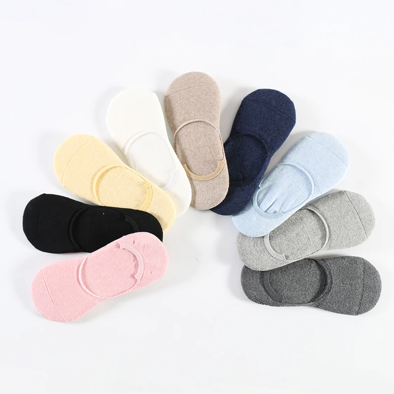 

DONG AI No Show Socks Women Non Slip Short Invisible Cotton Loafer Liner Hot Low Cut Summer Solid Color Sox Slipper Lady