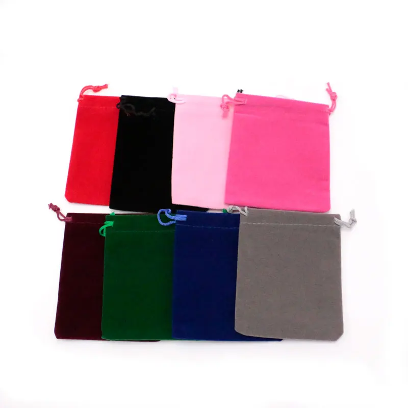 10pcs/lot Black Red Velvet Jewelry Beaded Storage Pouches Drawstring Gift Bag Ring Pendant Bracelet Pearl Package Carrying Case | Украшения