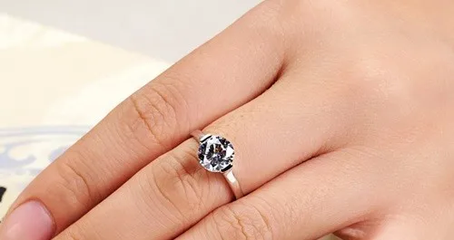 Нестареющие ювелирные изделия 1Ct синтетические бриллианты пасьянс кольцо Твердые 925 пробы Серебряное кольцо белое золото Цвет юбилей кольцо