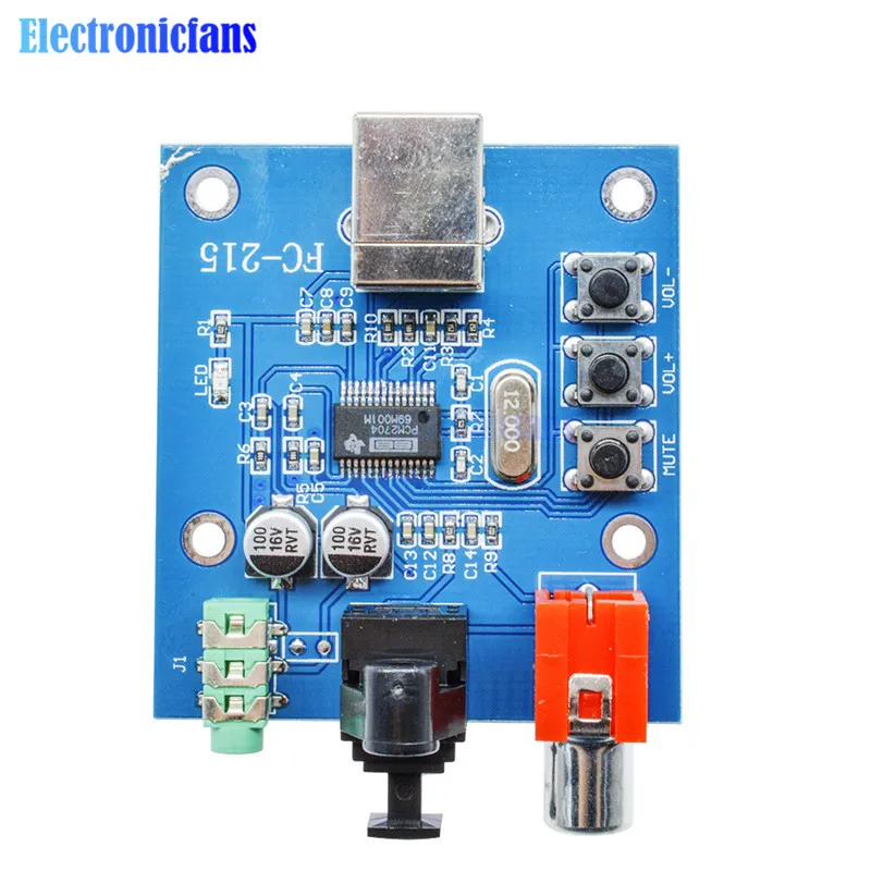 PCM2704 аудио DAC USB к S/PDIF звуковая карта декодер плата 3 5 мм аналоговый коаксиальный