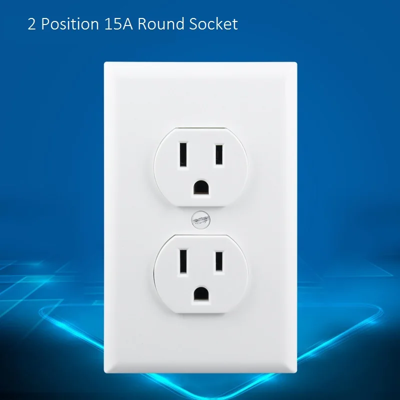 USSeries стандартная настенная розетка с переключателем 1 банда 1Way 2 банды 1Way USB розетка - Цвет: Round socket 15A