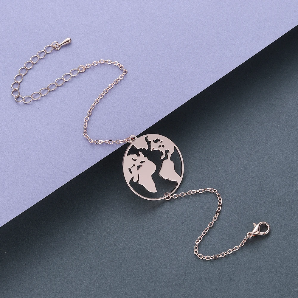 Chereda круглый полый Глобус форма классический браслет для женщин из нержавеющей