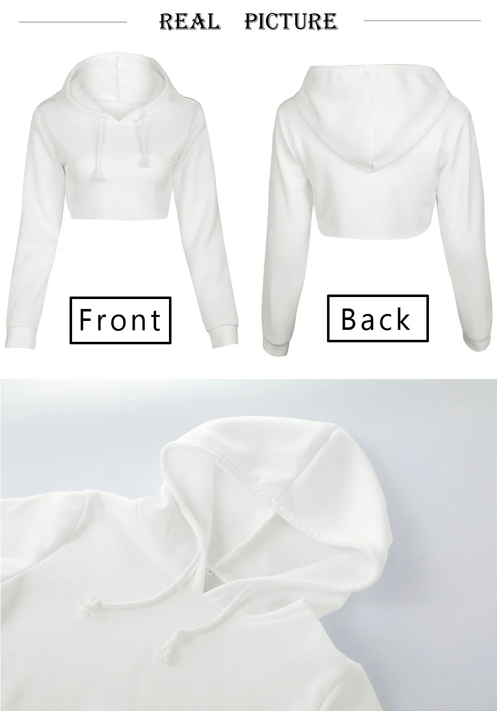 Новая модная сексуальная женская белая толстовка с капюшоном, укороченный топ с длинным рукавом, пуловер с капюшоном, короткая одежда