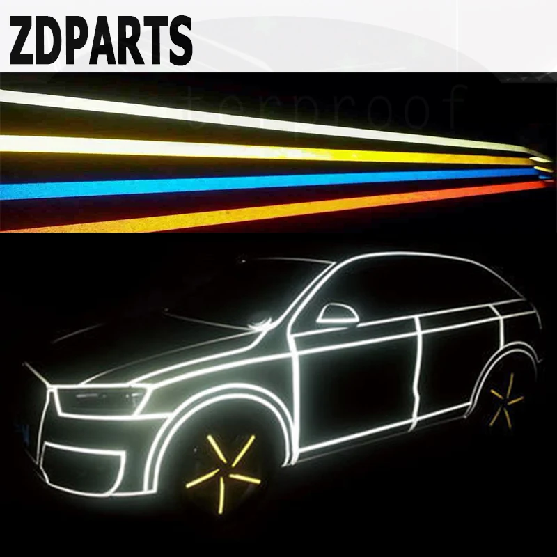 ZDPARTS 5 м * 1 см автомобиля Предупреждение крепления светоотражающей полоски