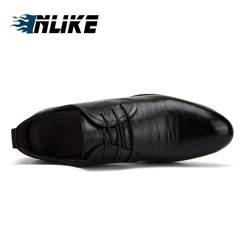 INLIKE Men Pointed Toe Genuine Leather Shoes Wedding Oxfords Dress Formal |