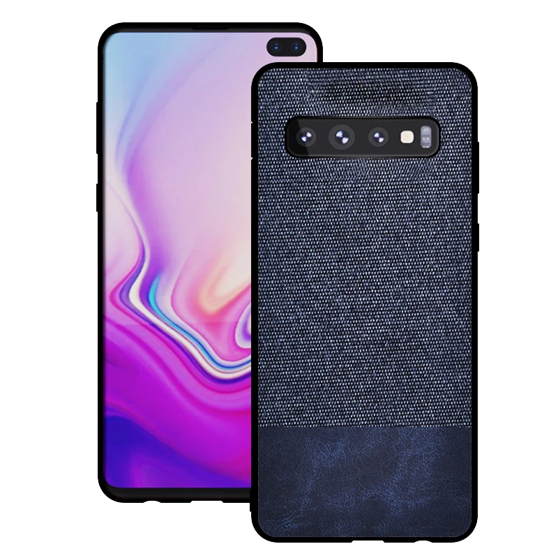 Ударопрочный деловой ткань силиконовый чехол для samsung Galaxy S10 плюс + Lite Роскошные