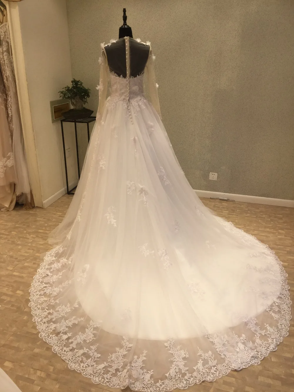 Princess Ball Gown Long Sleeve Wedding Dresses 2017 robe de mariage Lace Applique vestido noiva princesa luxo Bridal Gowns | Свадьбы и
