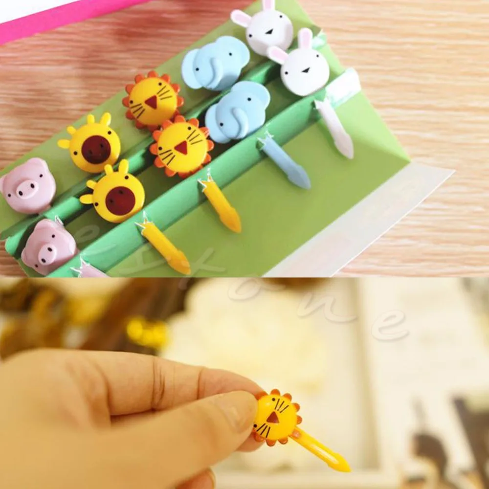 10 шт. Мини Kawaii Animal Farm вилка с рисунком из мультфильма Фрукты зубочистка знак Lunches