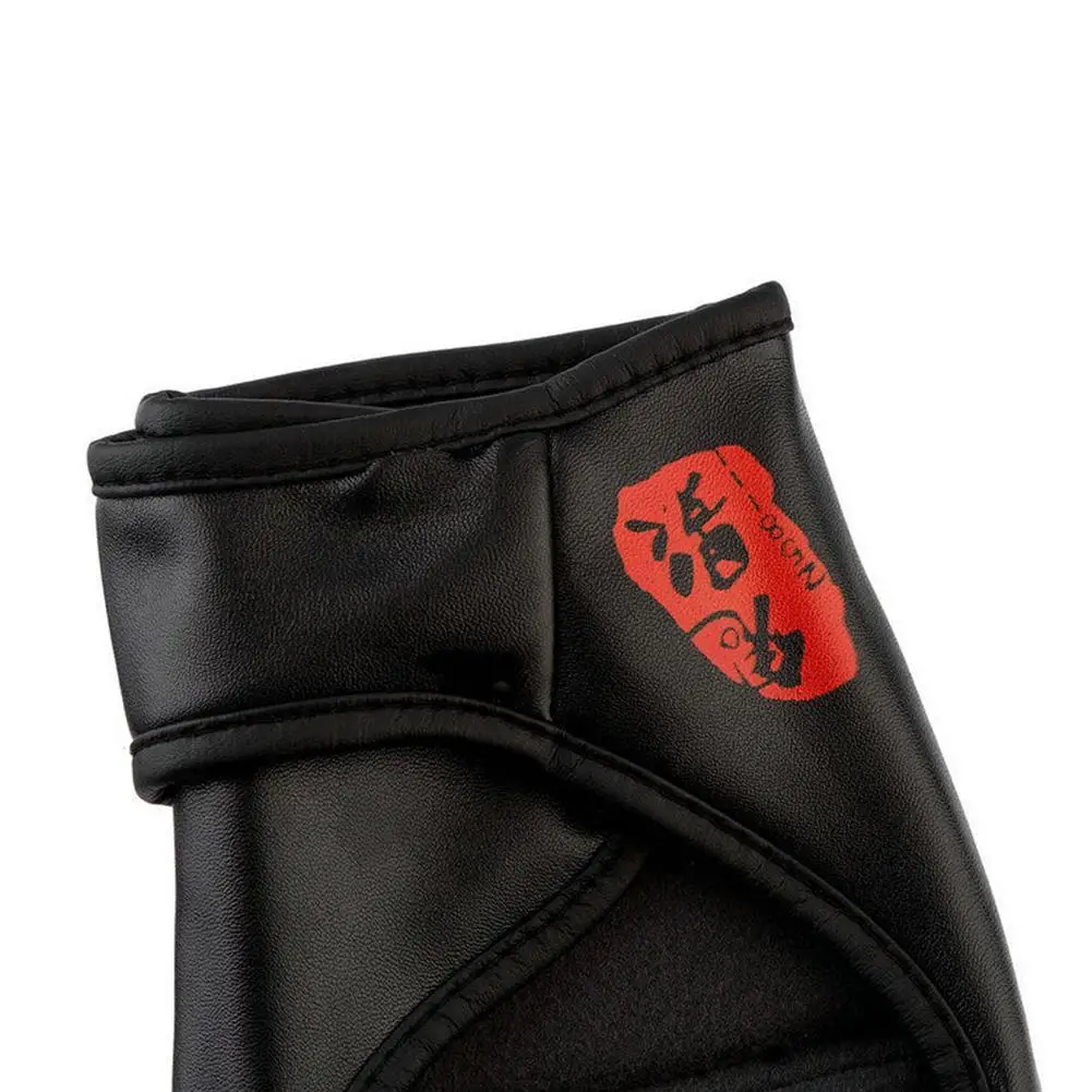 1 pair Boxing Gloves MMA Sparring Grappling Fight Punch Ultimate Mitts Leather Black PU Equipment |