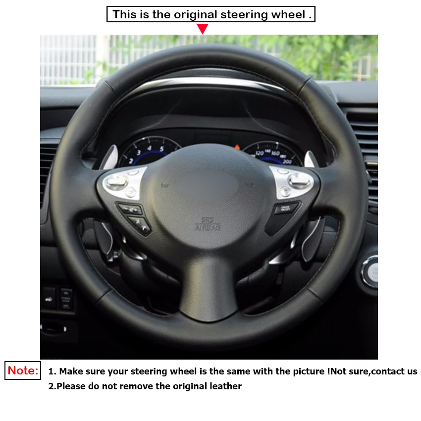LQTENLEO черный из натуральной кожи замшевое Рулевое колесо для Infiniti FX FX35 FX37 FX50 QX70 Nissan Juke Maxima SENTRA Sylphy
