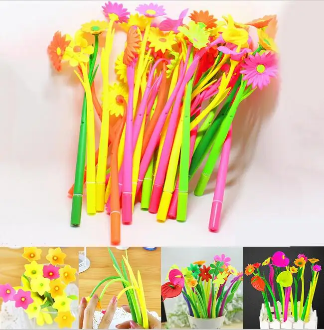 Новинка гелевая ручка в форме цветка 16 шт./лот канцелярские принадлежности