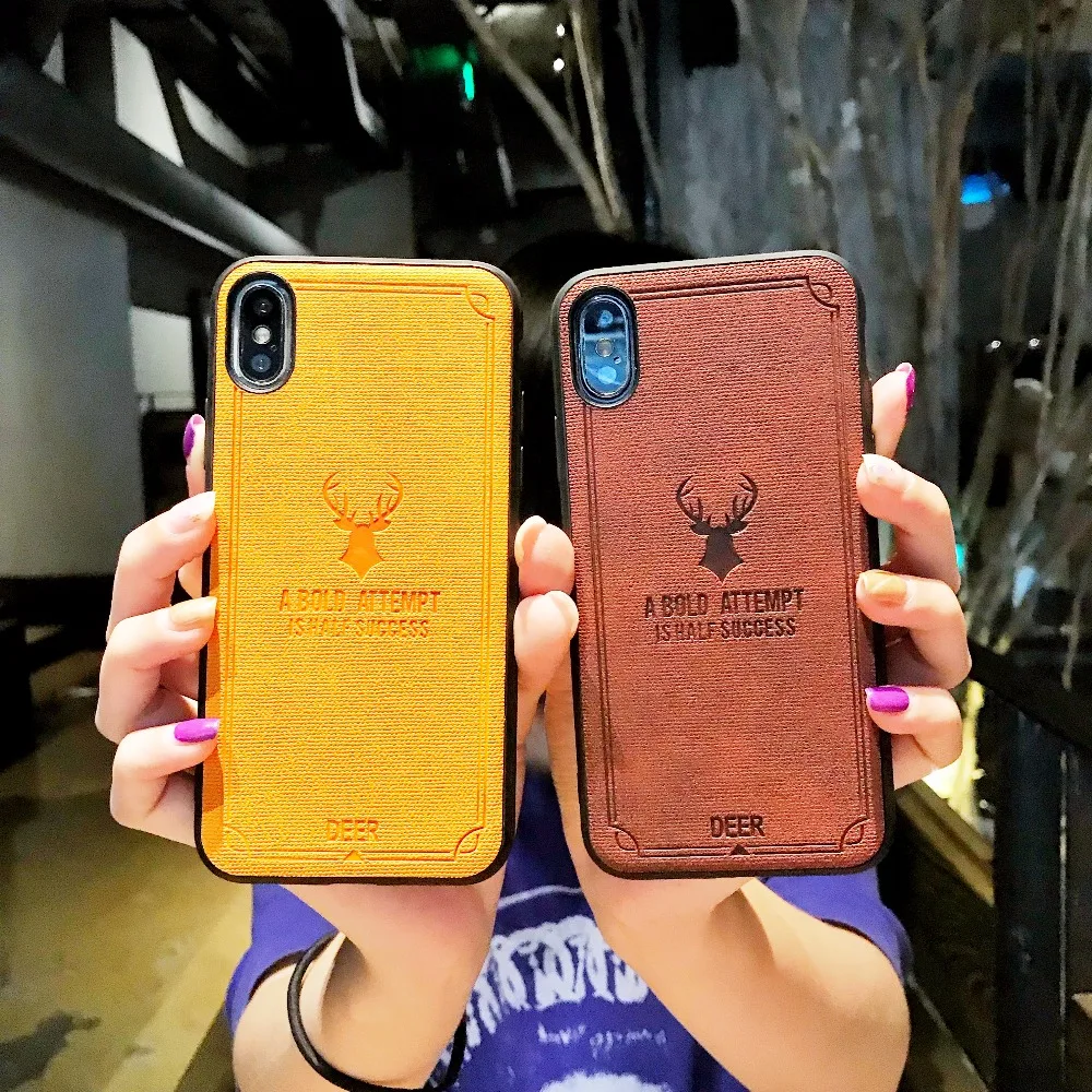 Luxury Deer case for iPhone 7 Retro Colorful Frosted Soft Silicone cover apple iPhones 6 6s 6plus 7plus 8 8plus Funda |