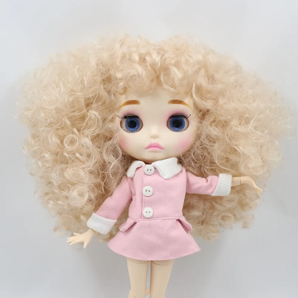 Кукла ICY DBS Blyth BL3139 блонд афро волосы резные губы матовое лицо с бровью сустав тело