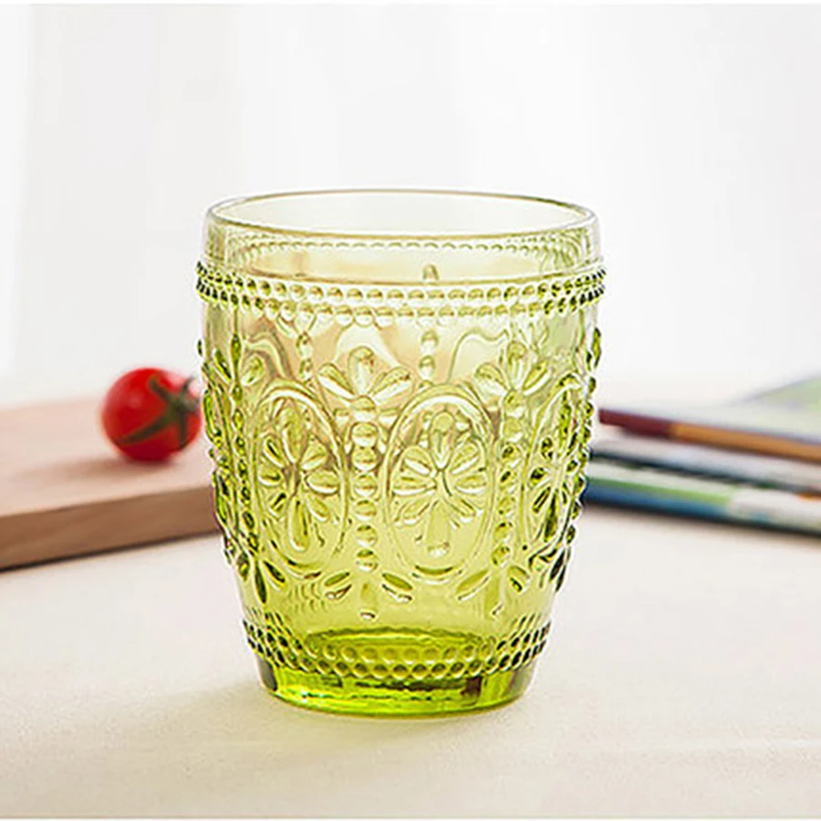 Европейская ретро чашка с резьбой домашняя стеклянная плотная кружка забавным